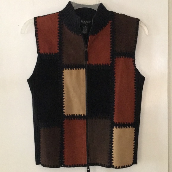 Dynamite suede/leather zip vest - Picture 1 of 5